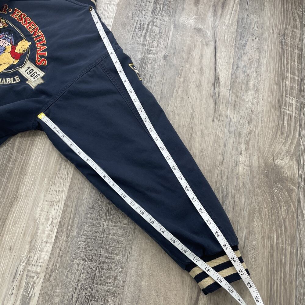 Disney Pooh Jacket Bomber Blue Snap Zip Bear Essentials Embroidered Vintage sz S - Picture 7 of 16
